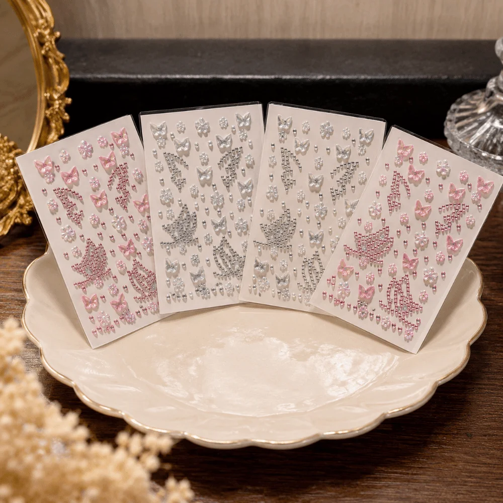 Facial Patch Self-Adhesive Temporary Tattoo Sticker Sparkling DIY Crystal Sticker Zircon Body Art Butterfly Sticker DIY Makeup