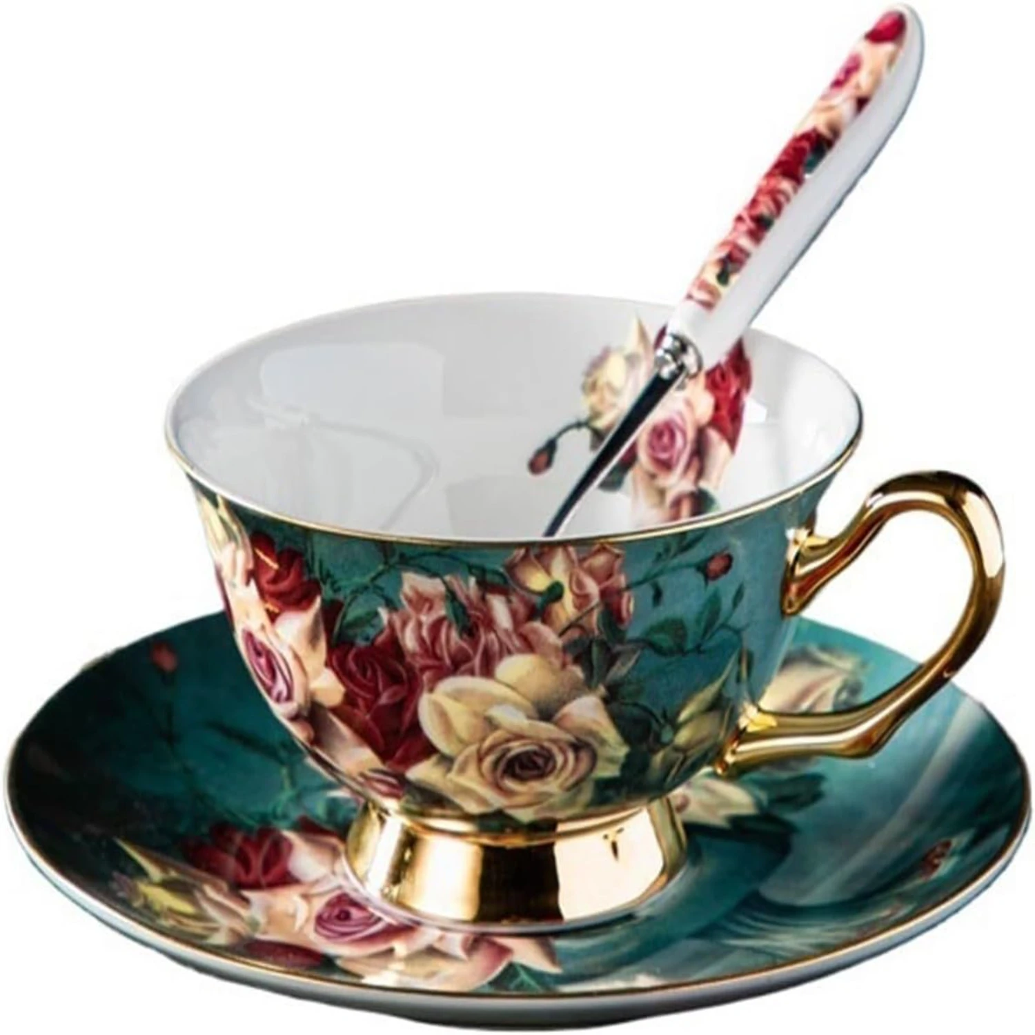 

Elegant High-Grade Vintage European Bone China Tea Cups Set - Exquisite Senior Retro Collection, Timeless British Porcelain Coff