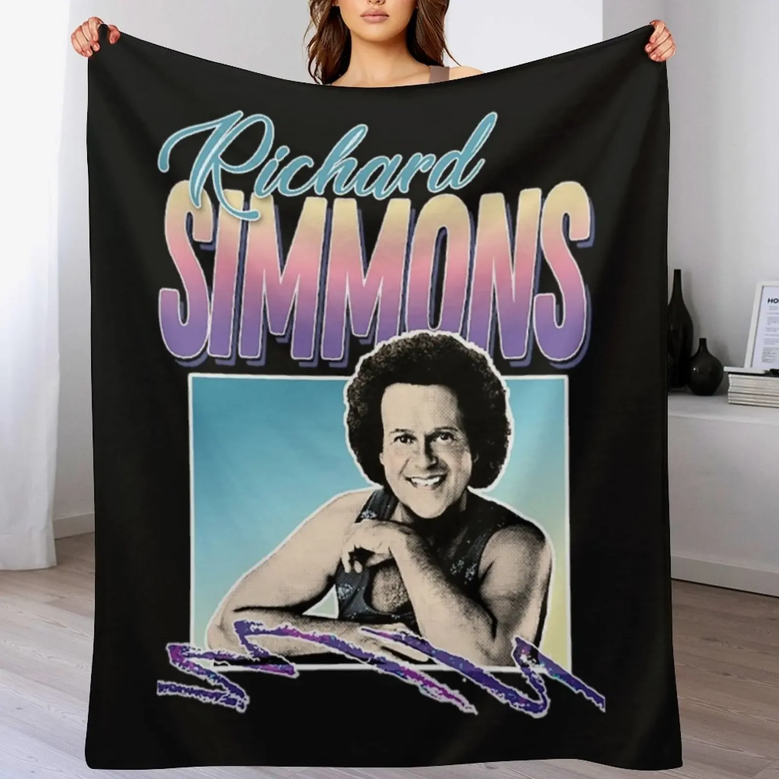 

Richard Simmons T-ShirtRichard Simmons 80s Styled Tribute Design Throw Blanket Compact Warm Blanket for Car Road Trip