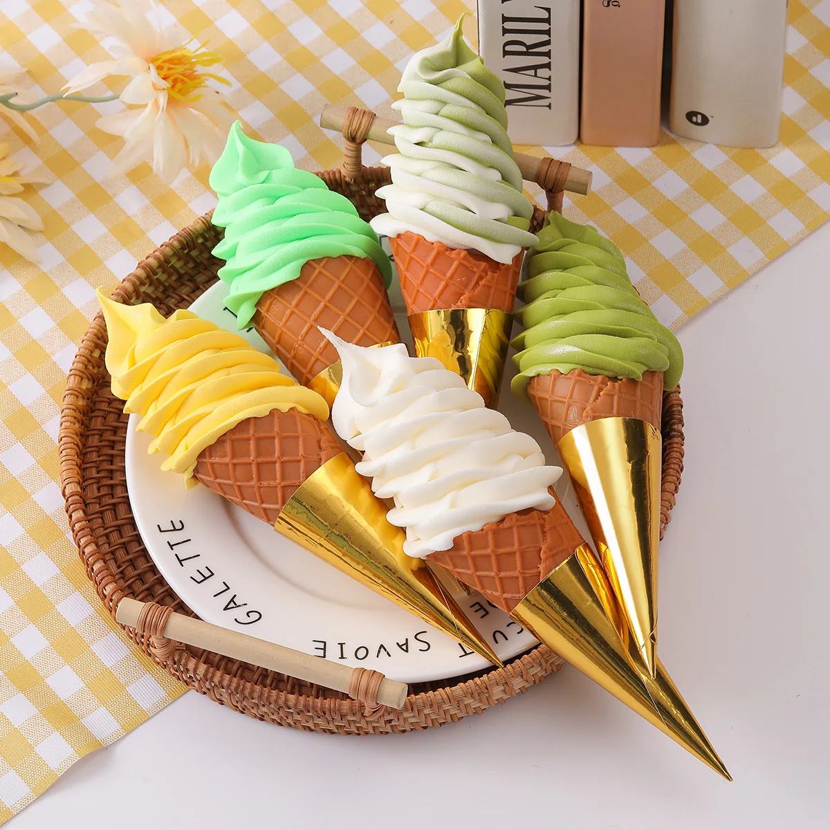 Simulation Food Ice Cream Dessert Cake Props Fake Ice Cream Model Window Display Shooting Props Kitchen Play House Toys
