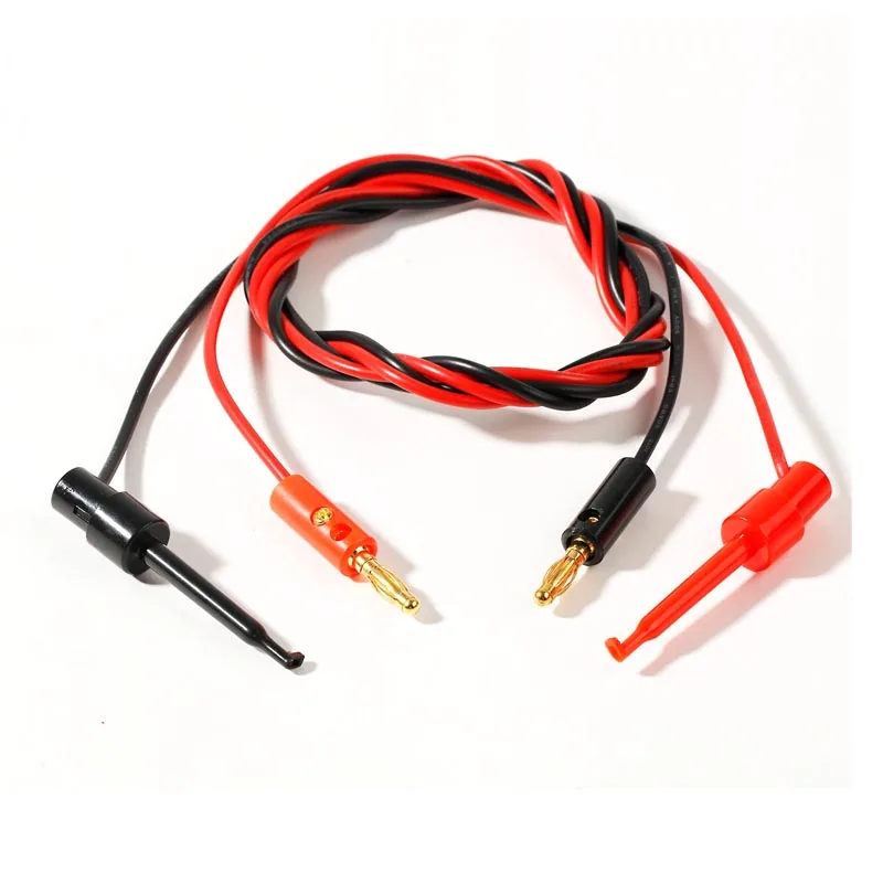 

Test Hooks Clip To Banana Plugs 4mm Banana Plug Connector To Hook Clamp Adapter For Multimeter Test Leads