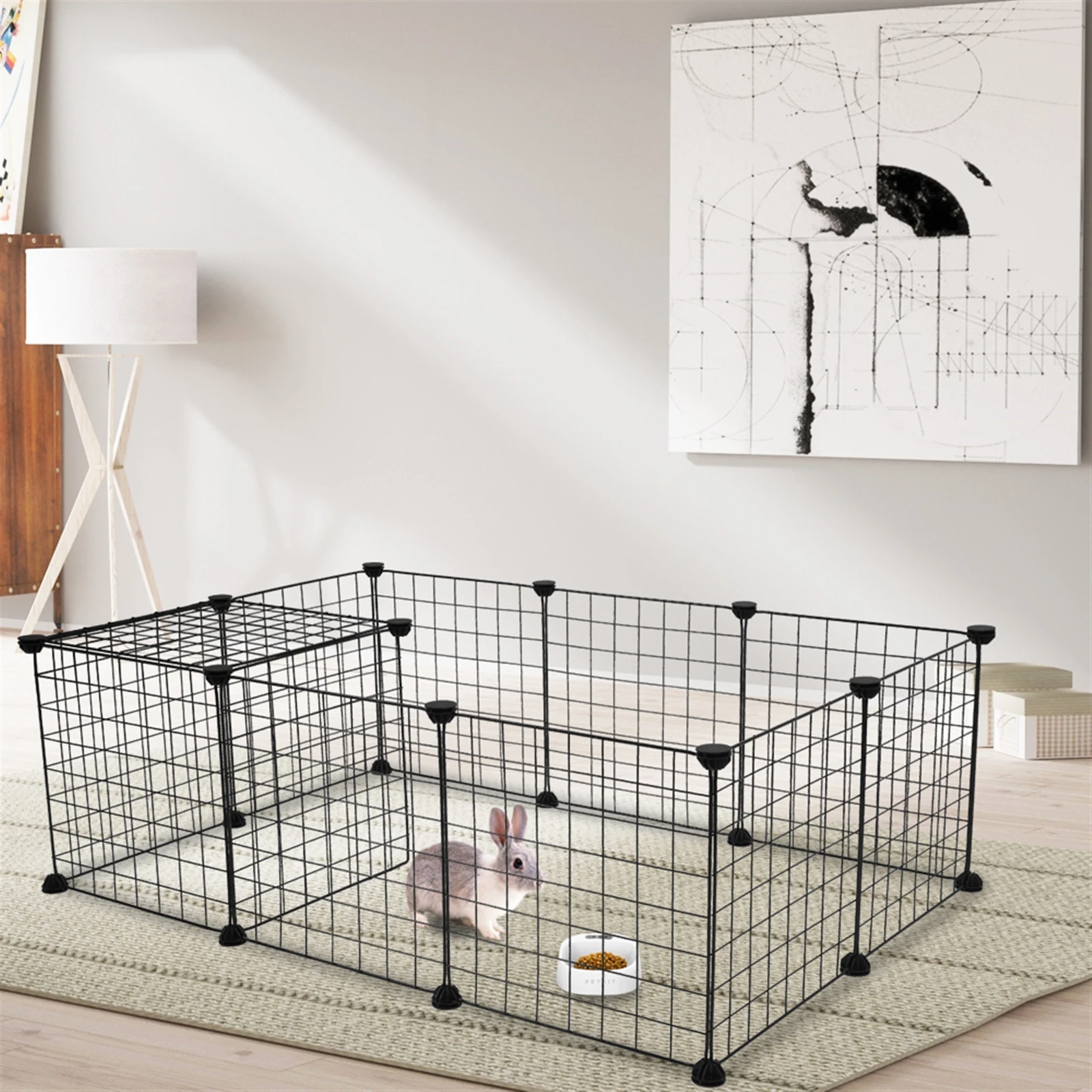 

Pet Playpen, Small Animal Cage Indoor Portable Metal Wire Yard Fence for Small Animals, Guinea Pigs, Rabbits Kennel Crate