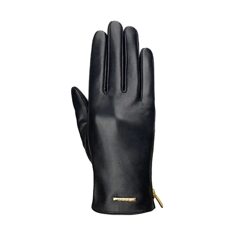 AliExpress NONE Women Fashion Slim Fit Top Layer Sheepskin Leather Gloves Fleece Lined Thick Warm Touch Screen For Driving Riding Autumn Winter