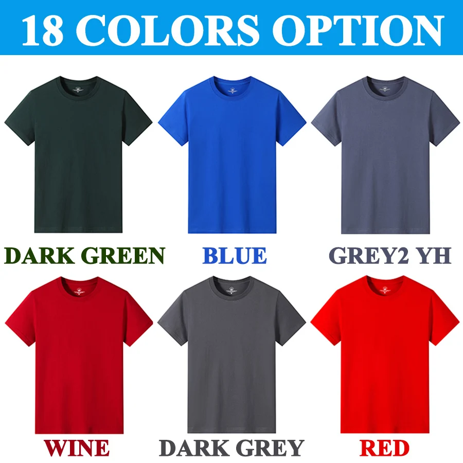 Cotton T Shirts Men Short Fashion 2025 O-Neck Slim T-Shirt Male Casual Solid Color Tee Shirt 18 Colors Plus Size M-6XL Wholesale - Image 4