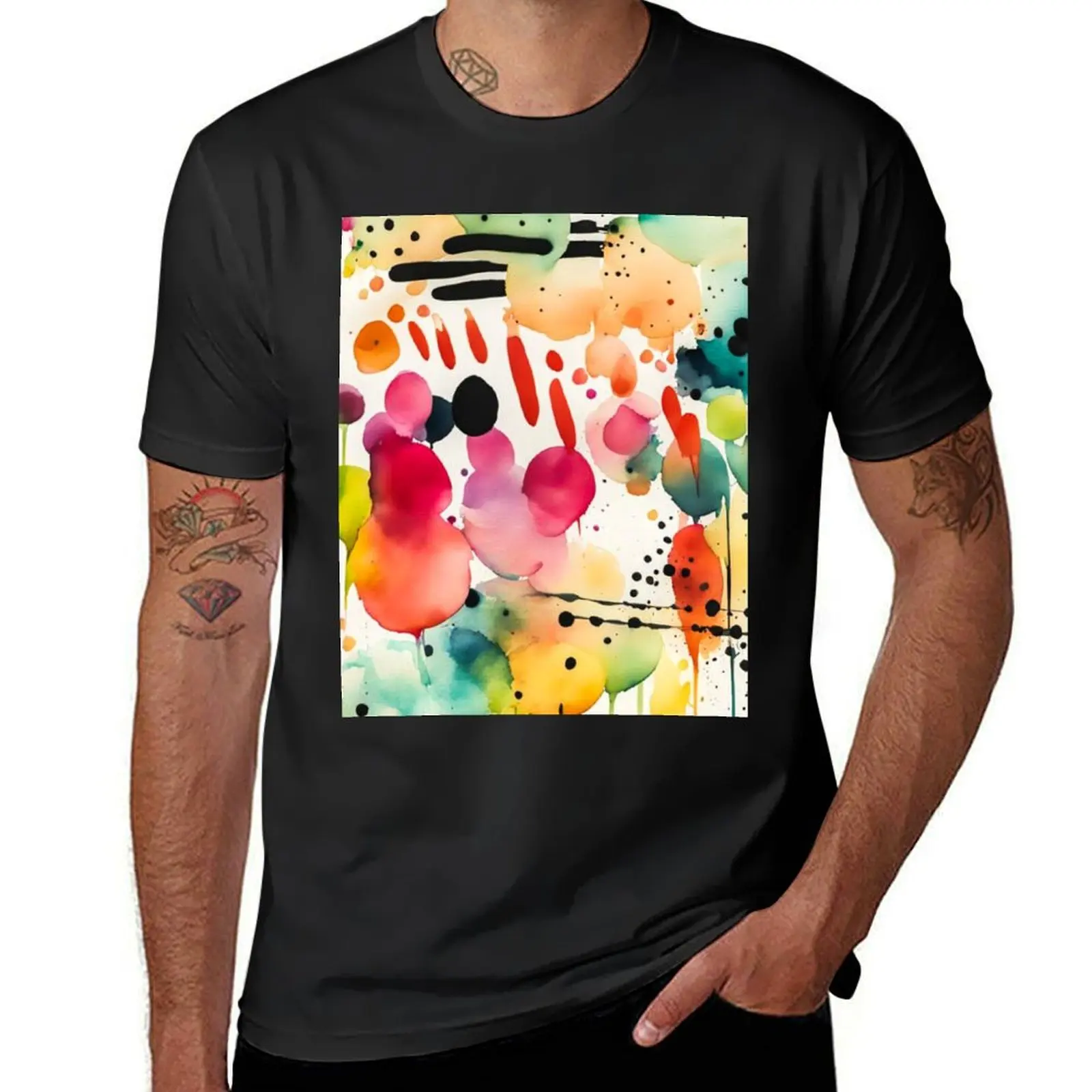 Watercolor Abstract Painting, Modern Contemporary Art, Light Fresh Vibrant Colors T-Shirt cute tops hippie clothes men t shirt