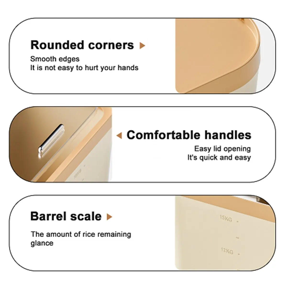 15KG Rice Storage Box Home with Lid Insect Proof Moisture Proof Rice Box Sealed Jar Kitchen Container Storing Dry Grain