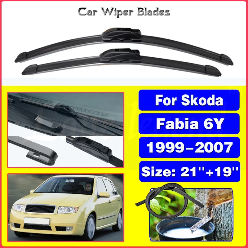 Car Front Wiper Blades For Skoda Fabia 6Y 1999 2000 2001 2002 2003 2004 2005 2006 2007 MK1 Windscreen Windshield Car Accessories