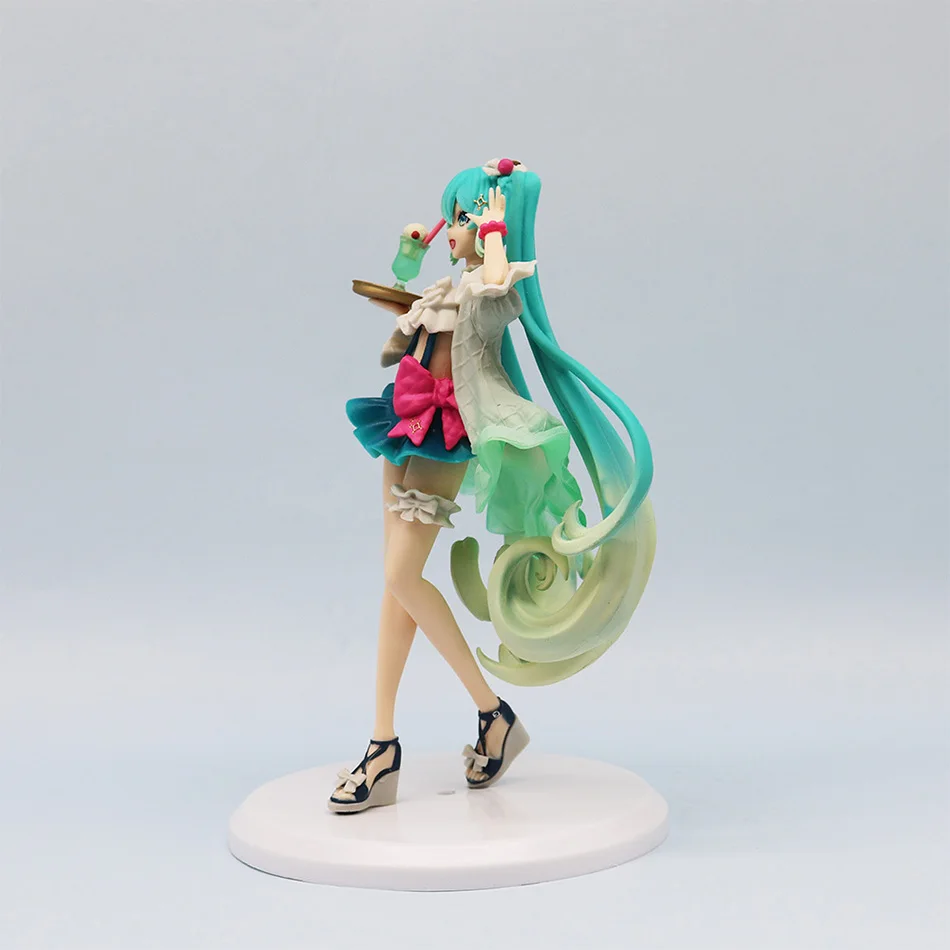 New18cm Hatsune Miku figure robe crème Soda les accessoires décoration de bureau Collection PVC modèle jouets enfants cadeaux