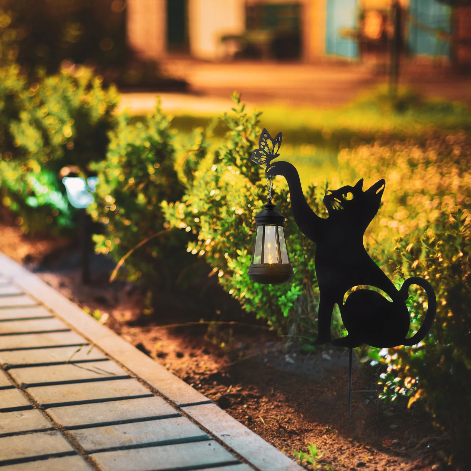 

Cat Solar Stake Lights Outdoor Decor Black Garden Pathway Yard Courtyard Atmosphere Vitality Practical Long Use Solar Energy