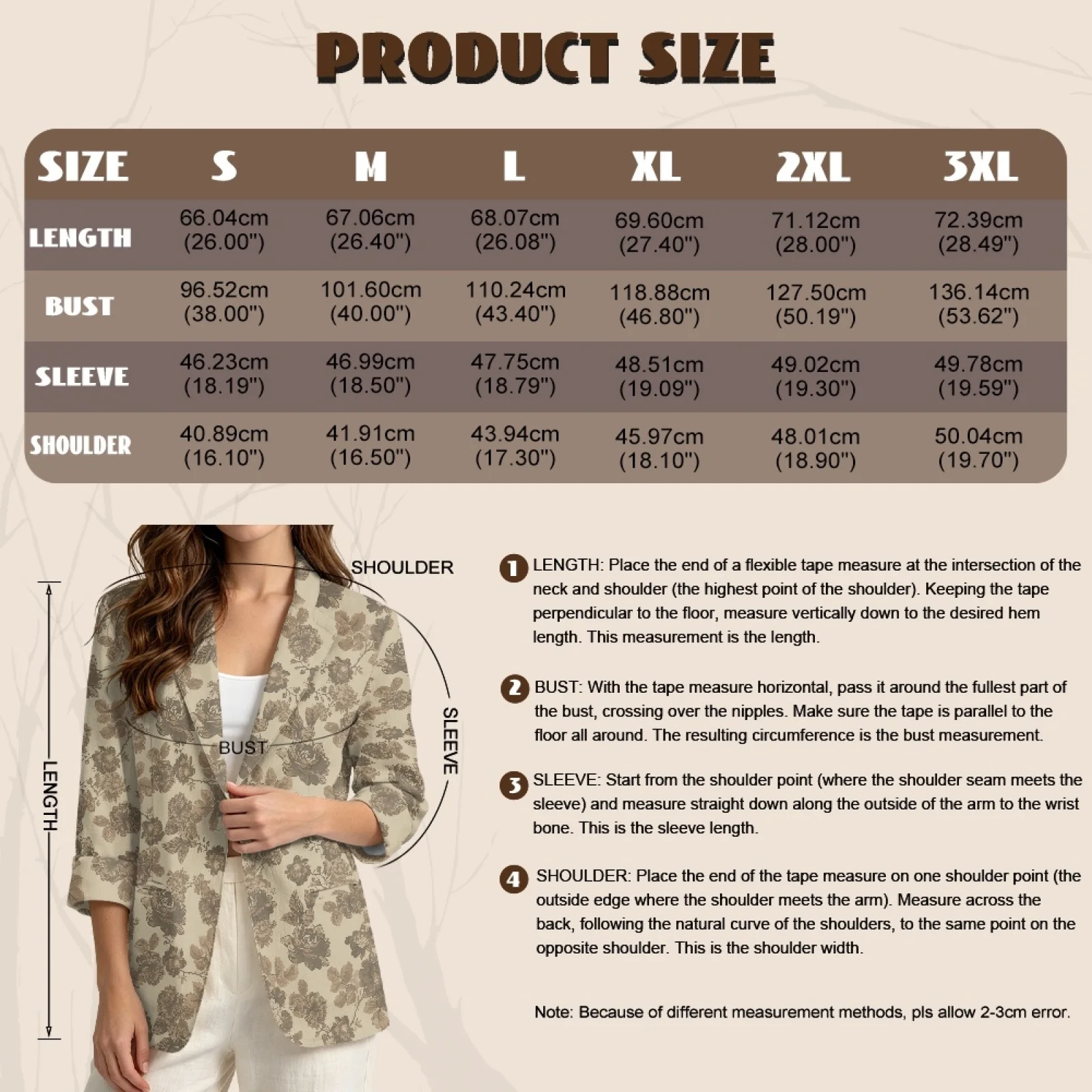 PENSTROLL Vintage Brown Floral Linen Style Outerwear Cover Up for Daily Lightweight Beach Cardigan Beach Cover Ups view 6