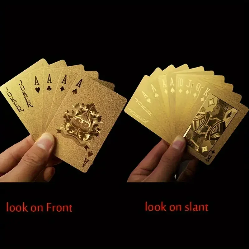 Plastic Playing Cards Deck with Rose Golden Foil, High-Quality Plastic Construction, Sleek Matte Finish for Reduced Reflection