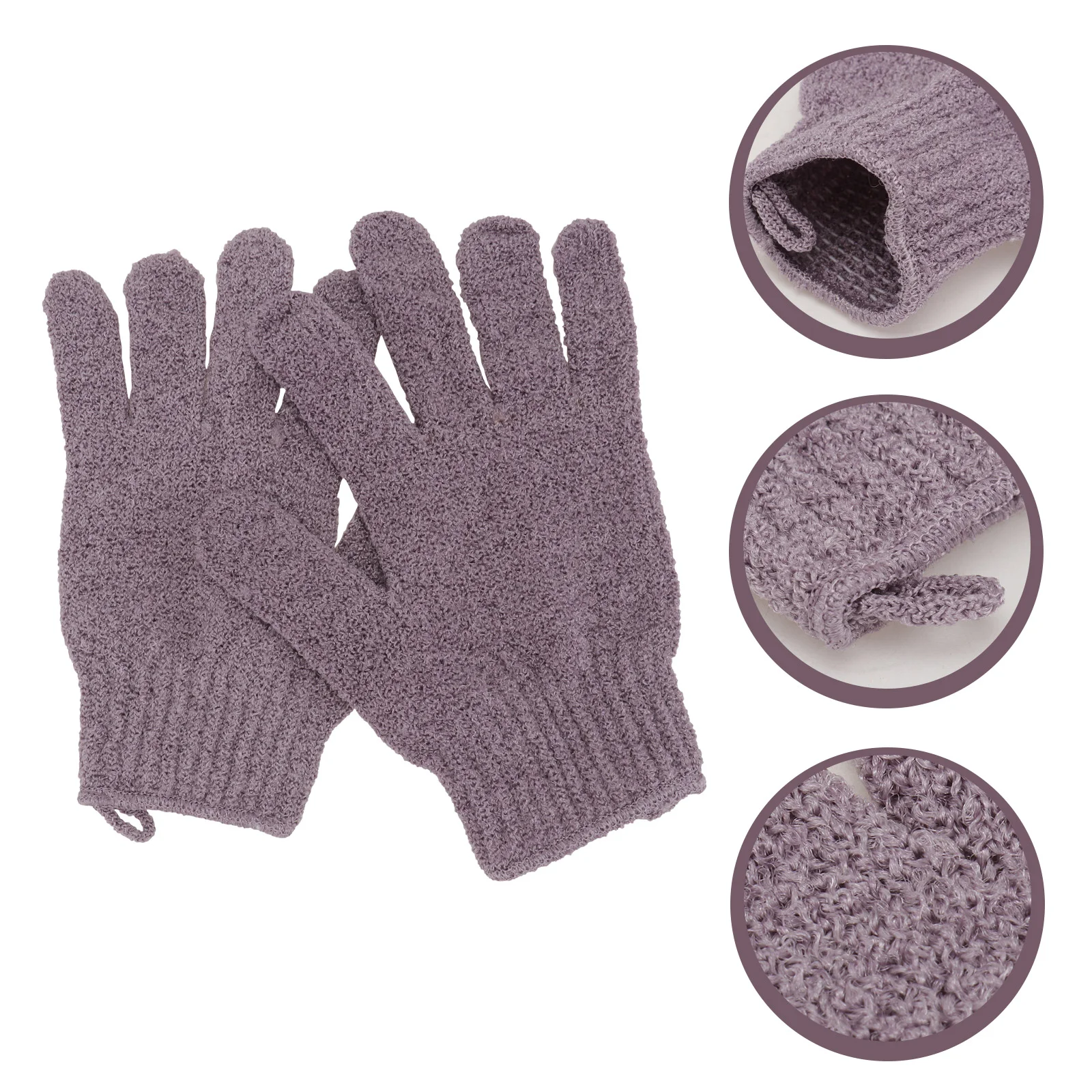 Face Scrub Bath Glove Scrubber Frosted Exfoliating Shower Mitten Purple Women's