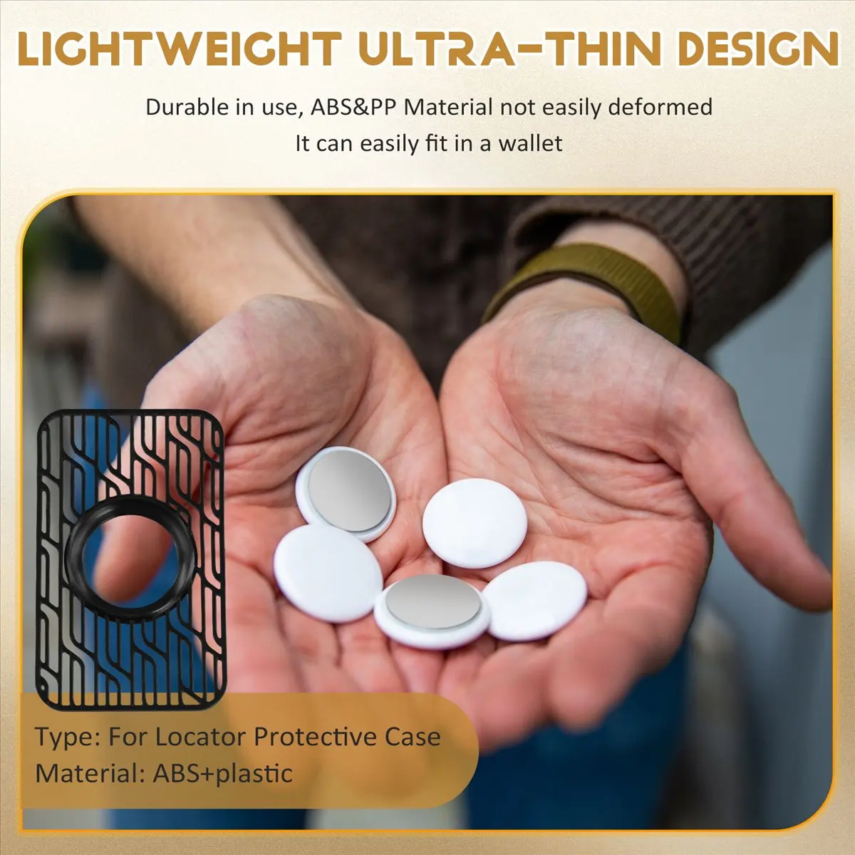 

Защитный чехол ABKM для Apple AirTag: кошелек-держатель для карт и документов, предотвращающий потерю