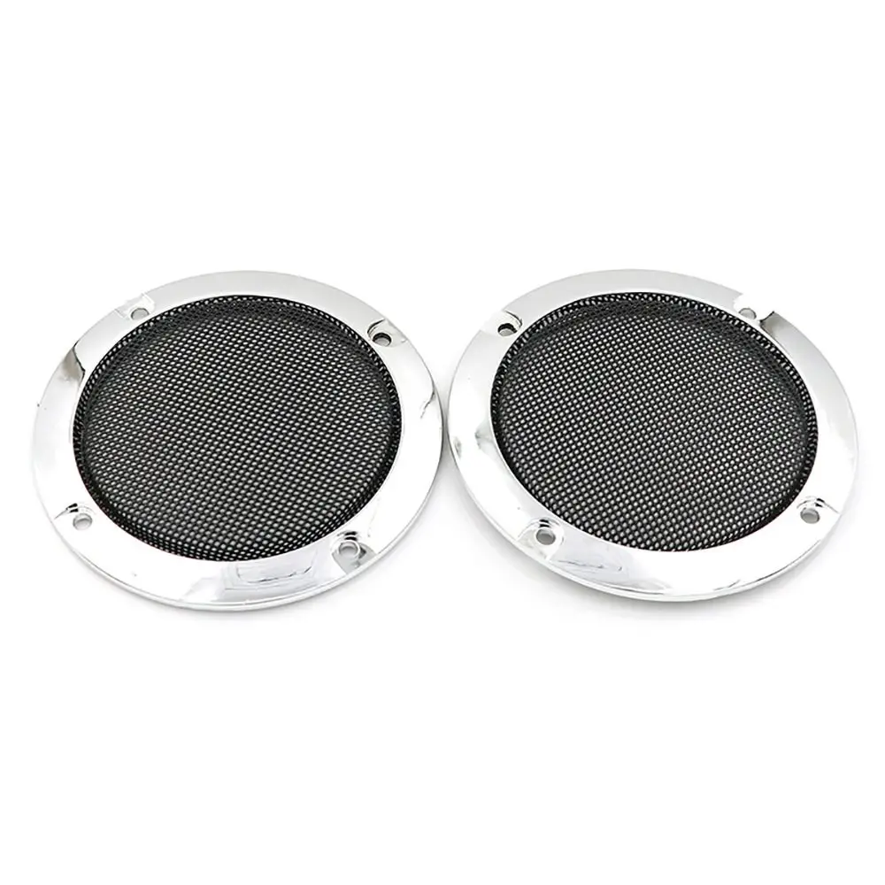 2Pcs 2 Inch Speaker Protective Grill Plastic Shatter Resistant Steel Mesh Speaker Cover Black Gold Silver Easy DIY Installation
