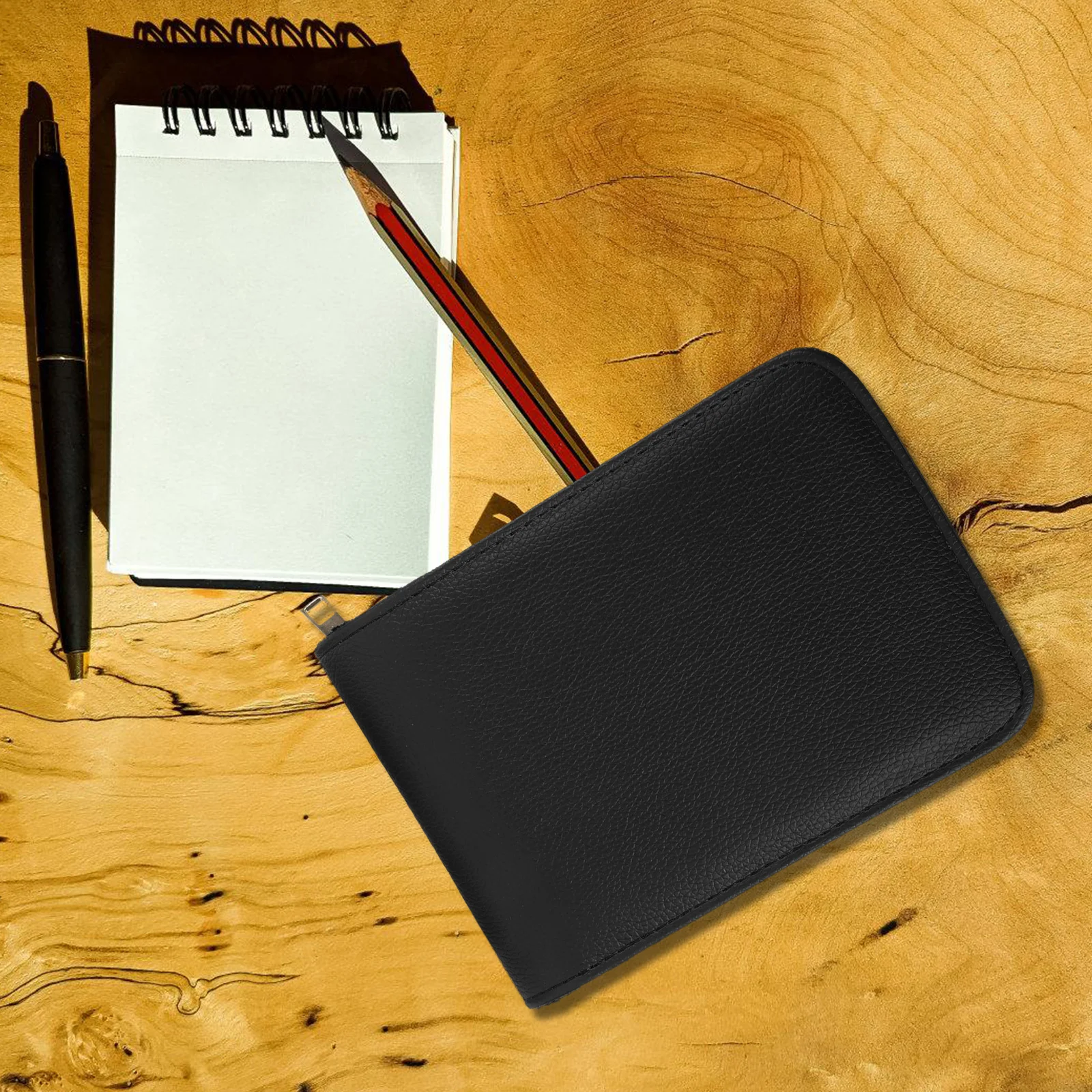 

1pc 12 Retro PU Pen Cases Black Durable Small Pen Box Fountain Holder Stationery Organizer Travel Office Use Student