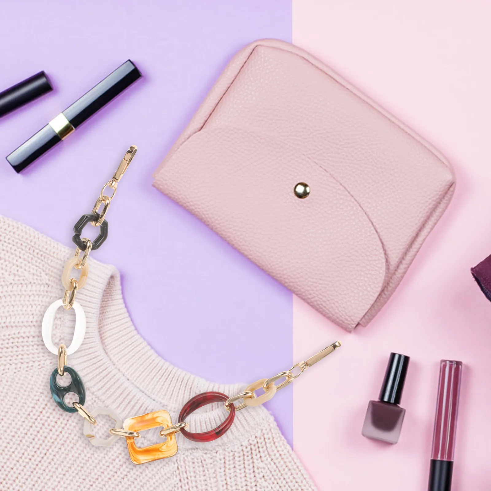 

Resin Bag Chain Replacement Detachable Handbag Shoulder Strap Wallet Handle Purse Clutch Accessories for Women