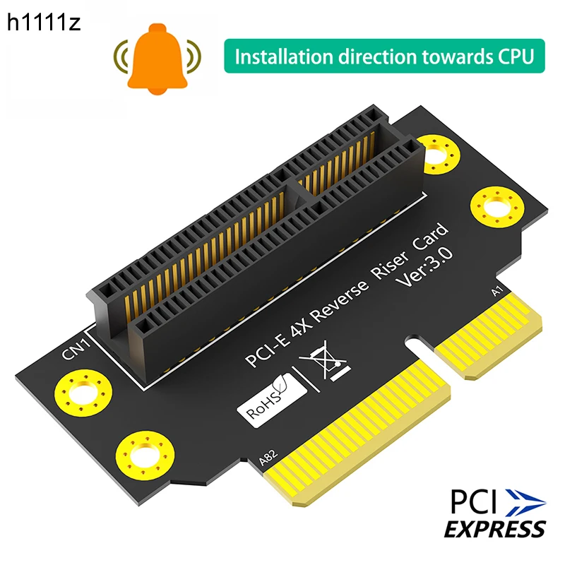 32mm PCIE X4 3.0 90 Degree Reverse Male to Female Riser Card PCI Express 4X to 4X Convert Card Adapter Riser Board for 1U Server