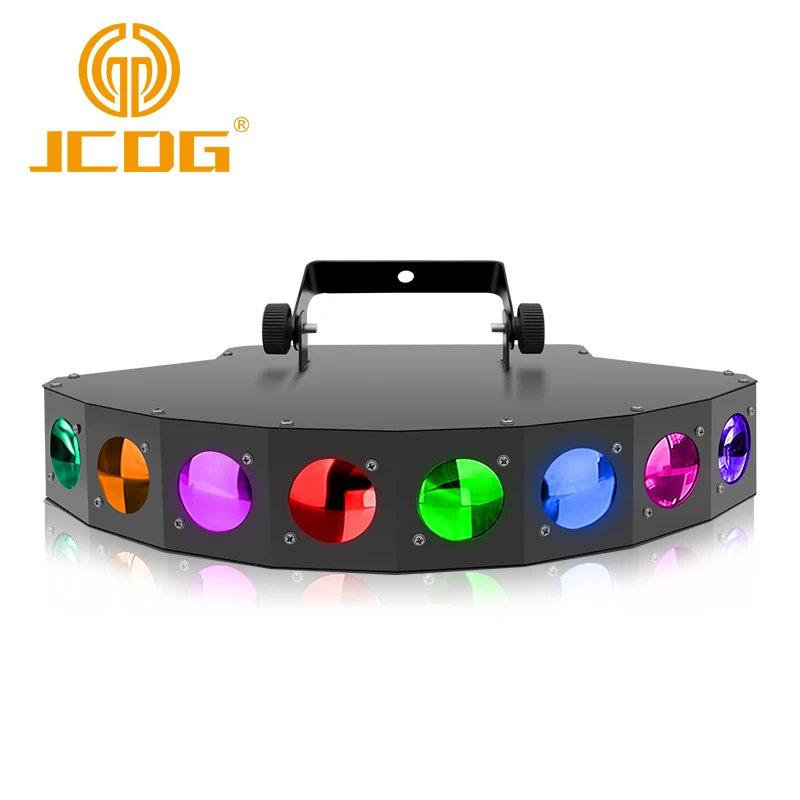 JCDG แปด-Beam RGBW เครื่องสแกนเนอร์พัดลม Beam ไฟเลเซอร์ความสว่างสูงแปด Eye DJ Club Disco LED Beam