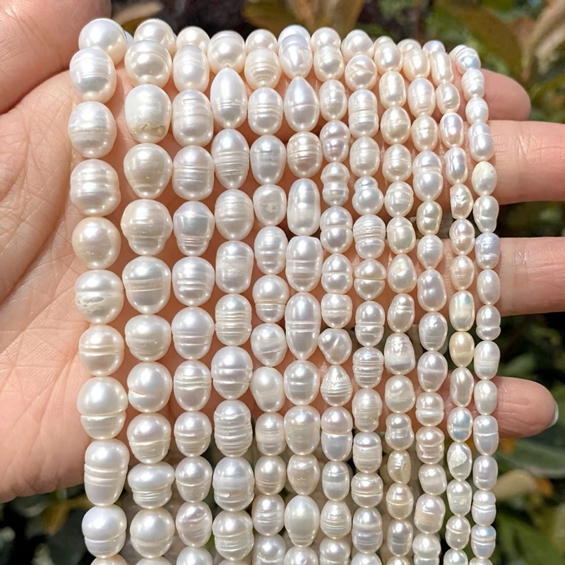 Natürliche Süßwasserperlen Reisperlen Barockperlen 4-11mm Lose Abstandsperlen für Schmuckherstellung DIY Halskette Armband