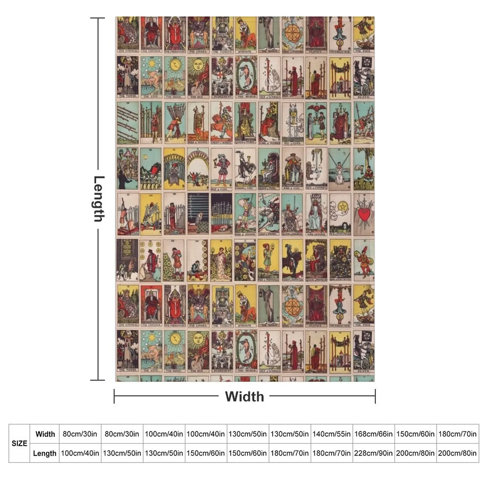 The Full Tarot deck. Major and Minor Arcana Throw Blanket Moving Soft Flannel Luxury Designer Winter beds Single Blankets