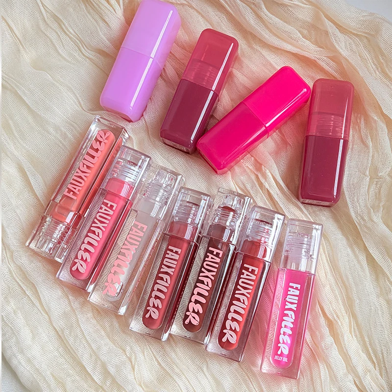 Beauty Shiny Non-Sticky Lip Gloss Hydrating Crystal Lip Oil Plumps Moisturizing Tinted Lipstick Blush Concealer Liquid Makeup