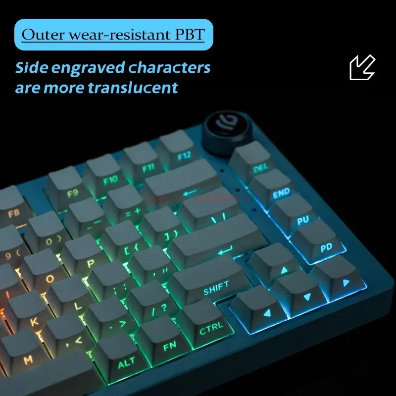 Черные клавиши PBT с 130 клавишами, подсветка Rgb, вишневый профиль, боковая печать, просвечивающие колпачки для механических игровых клавиатур Cherry Mx