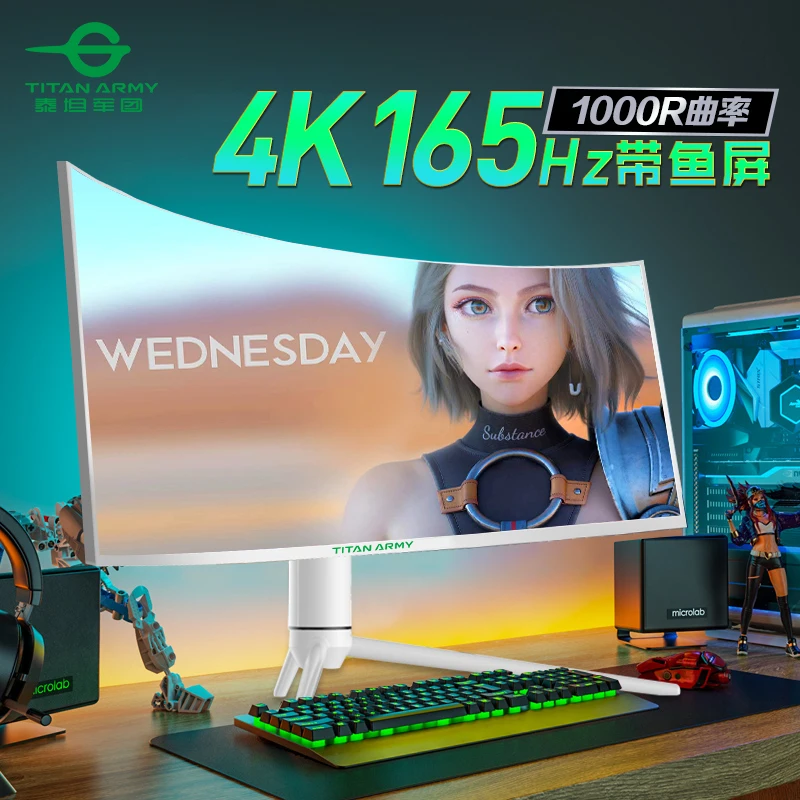 タイタンアーミー-湾曲したゲームモニター,34インチ,4k165hz,hdr400,超
