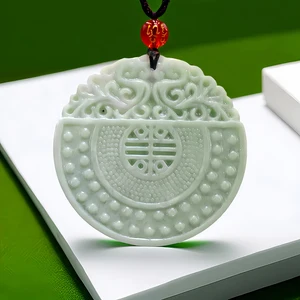 Green Real Jade Phoenix Pendant Necklace Accessories Chinese Carved Jewelry Gift Natural  Stone Talismans Designer Amulet