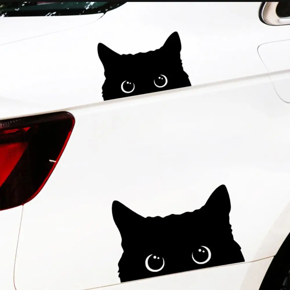 Cute PET Car Cat Sticker Self-Adhesive Auto Accessories Bumper Sticker Cat Peeking Funny Sticker Car