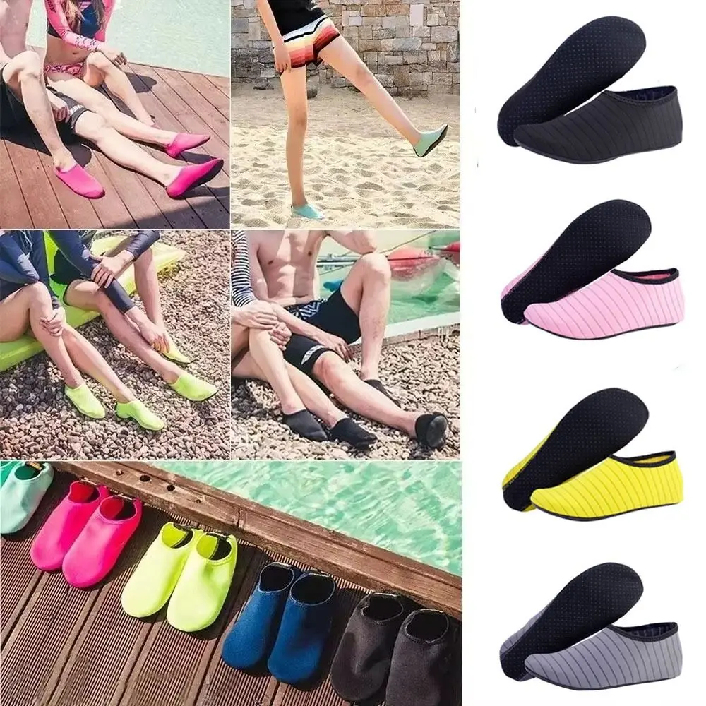 

1 пара новых аква-обуви унисекс, нескользящие носки для плавания на резиновой подошве, легкая обувь для воды для плавания, дайвинга и пляжа