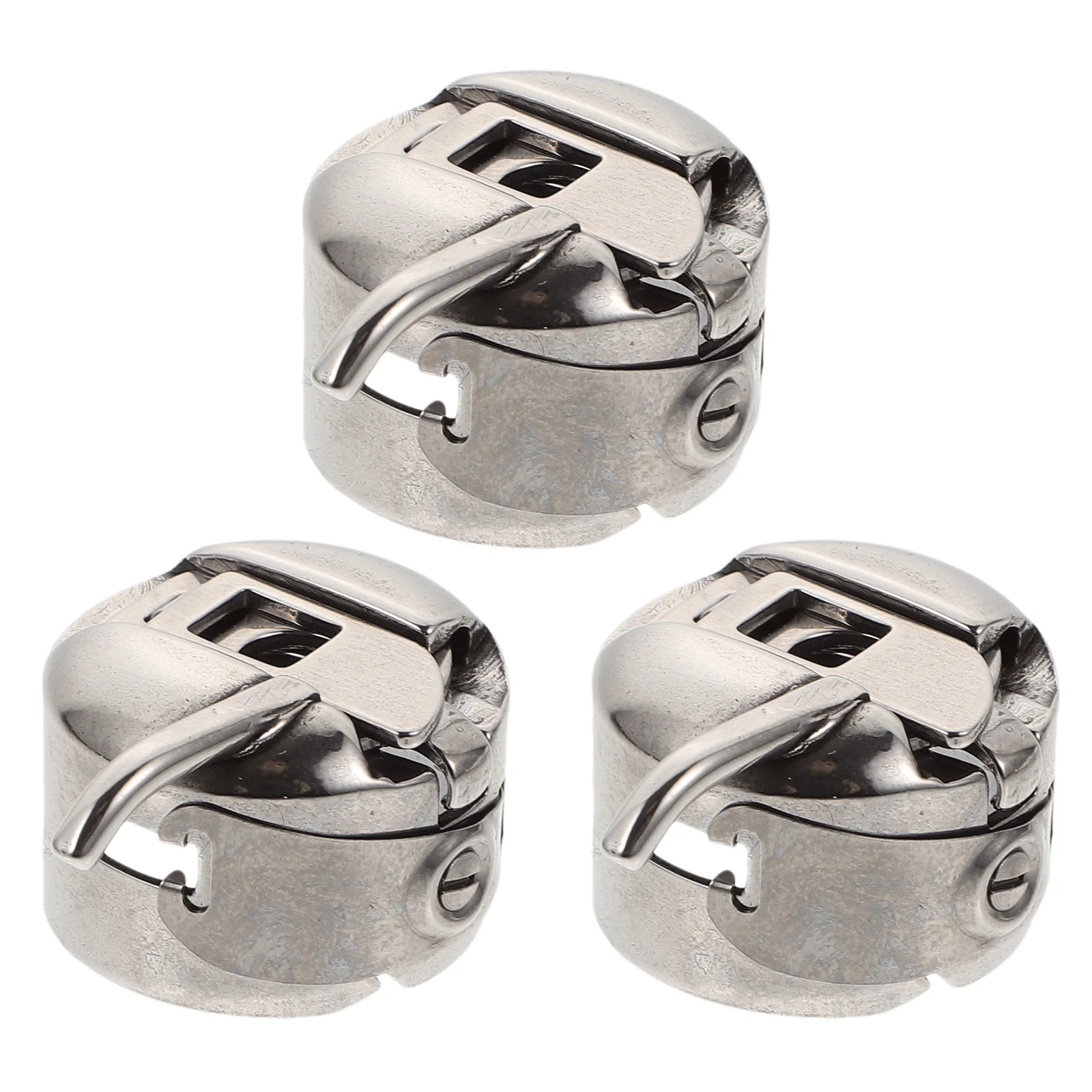 3Pcs Sewing Machine Bobbin Cases Portable Simple Operation Durable Silver Bobbin Cases Sewing Machine Supplies