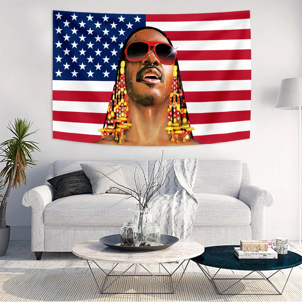 Стиви Чудо Портрет Гобелен Винтаж Музыка Легенда Настенные Флаги Декор Богемный Принт Для Гостиной Спальни Стиви Чудо Портрет Гобелен Винтаж Музыка Легенда Настенные Флаги Декор Богемный Принт Для Гостиной Спальни
