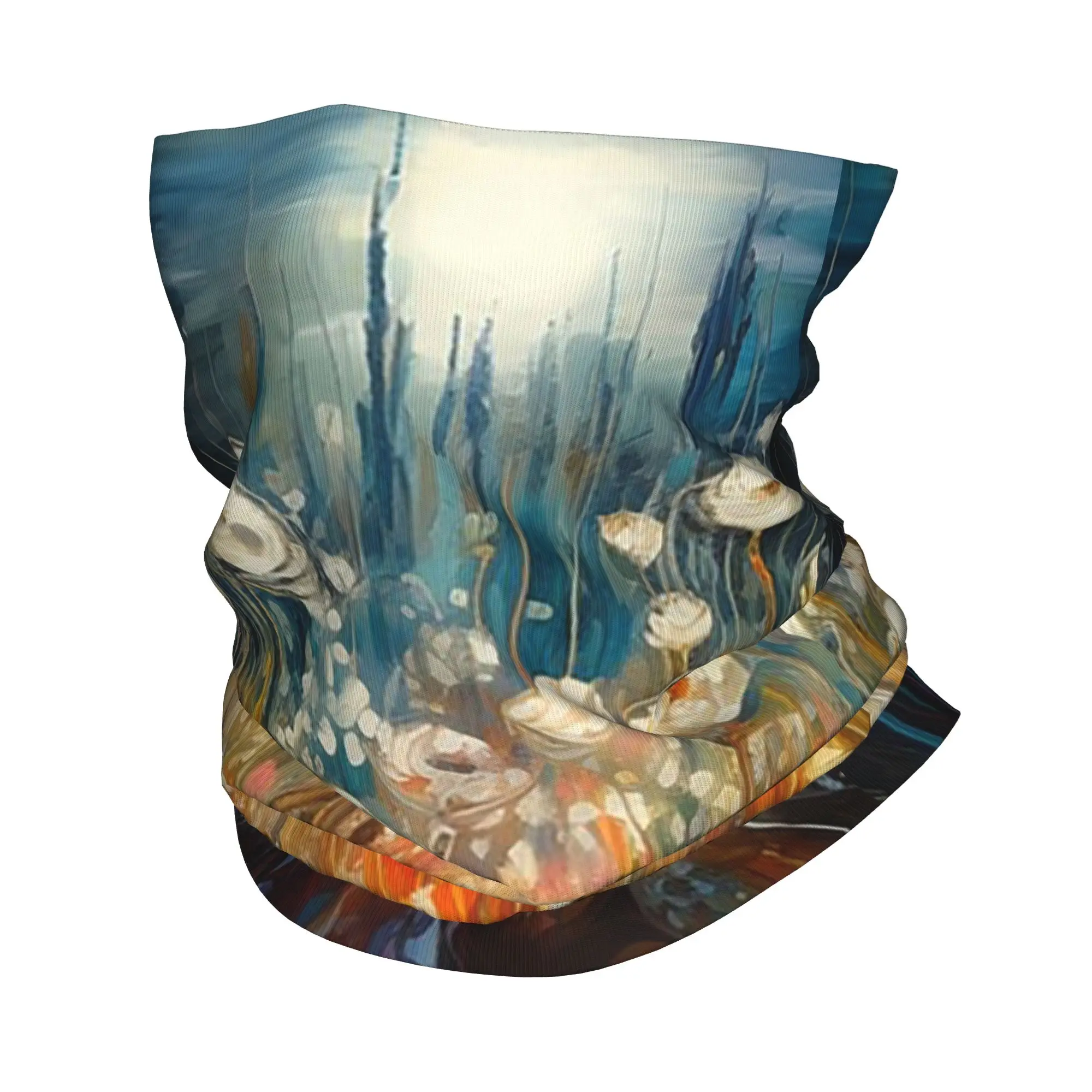 Oil Painting Beautiful garden flowers Bandana Neck Cover Printed Wrap Scarf Multifunction Balaclava Riding Unisex Adult