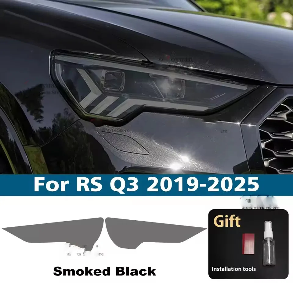 Film de protection pour phares de voiture, autocollant extérieur en TPU noir fumé, accessoires de voiture pour Audi Q6 e-tron RS e-tron SQ2 SQ5 RS Q3