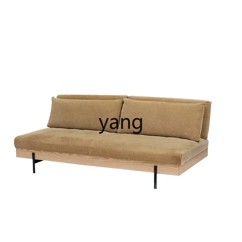 LMM combination sofa log furniture living room lazy fabric small apartment corner