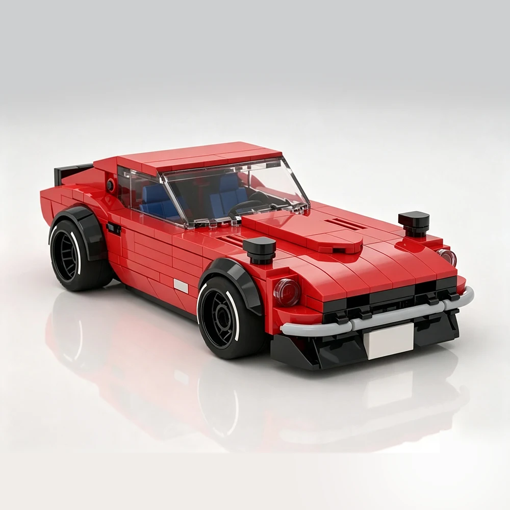 New MOC Speed ​​Series City Custom Red Sports Car Z Model Building Blocks DIY Modular Car Assembly Toy Adult Collectible Gift