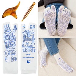 Foot Massage Acupressure Socks Physiotherapy Massage Relieve Tired Feet Reflexology Socks Foot Point Socks English Illustration