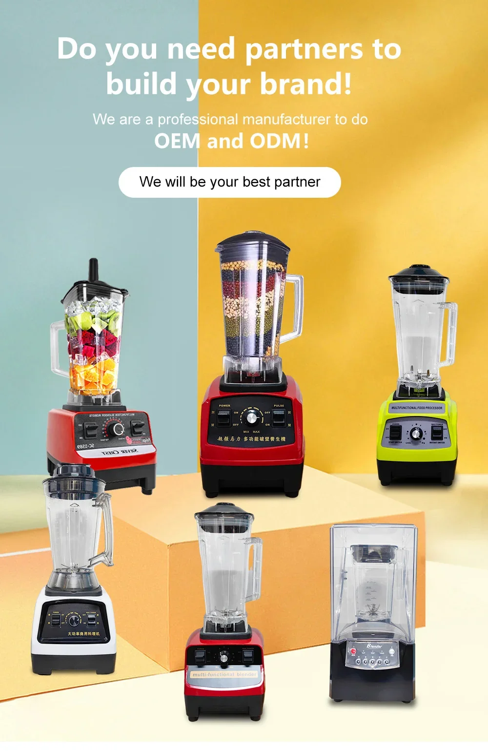 Heavy Duty Commercial Kitchen Appliance Multifunctional Smoothie Blender Machine with Heating Function for Smooth Mixing