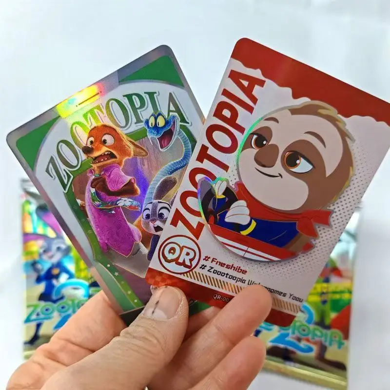 2026 nuevo Zootopia 2 150 Uds Flashcard juego de cartas coleccionables con láser de lujo para niños juego completo de cajas ciegas brillantes regalo de Navidad