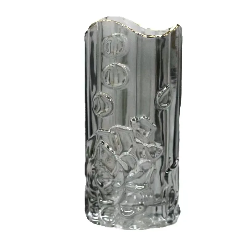 

Vase glass transparent home living room dining table TV cabinet with dried flowers creative ornament water culture device