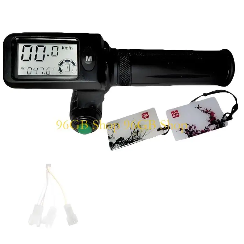 

96GB Multiple Speed Electric Bike Throttle Integrated Battery Level Display LCD Speed Display Handle Speed Regulator