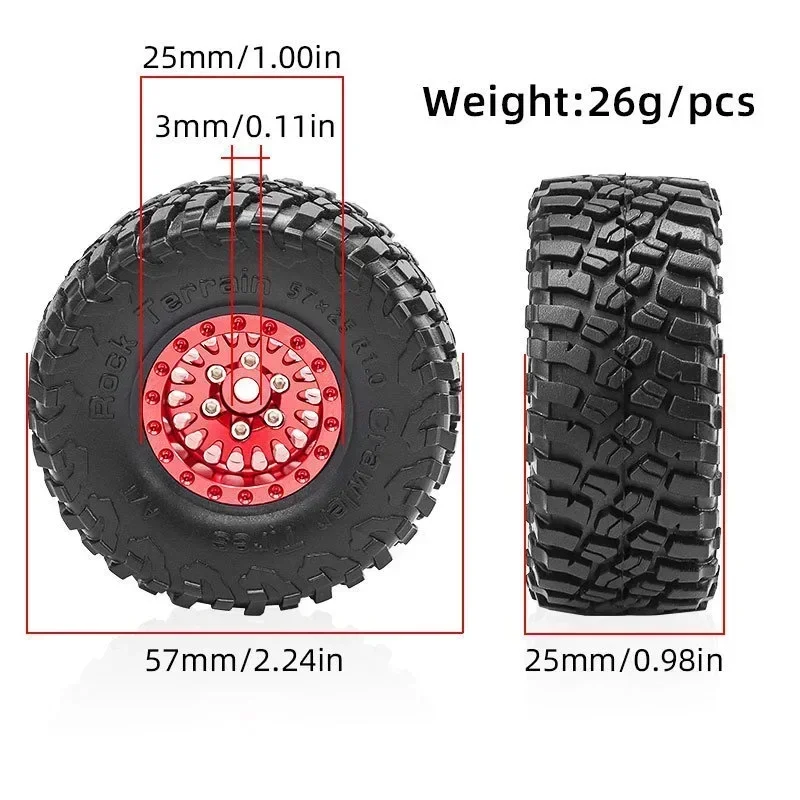 1/18 1/24 Trx4M Land Rover Liema 1.0inch Tire Hub Climbing Car Aluminum Alloy Hub Scx24 Fms (Bai Luchi + Water Drop Hub)