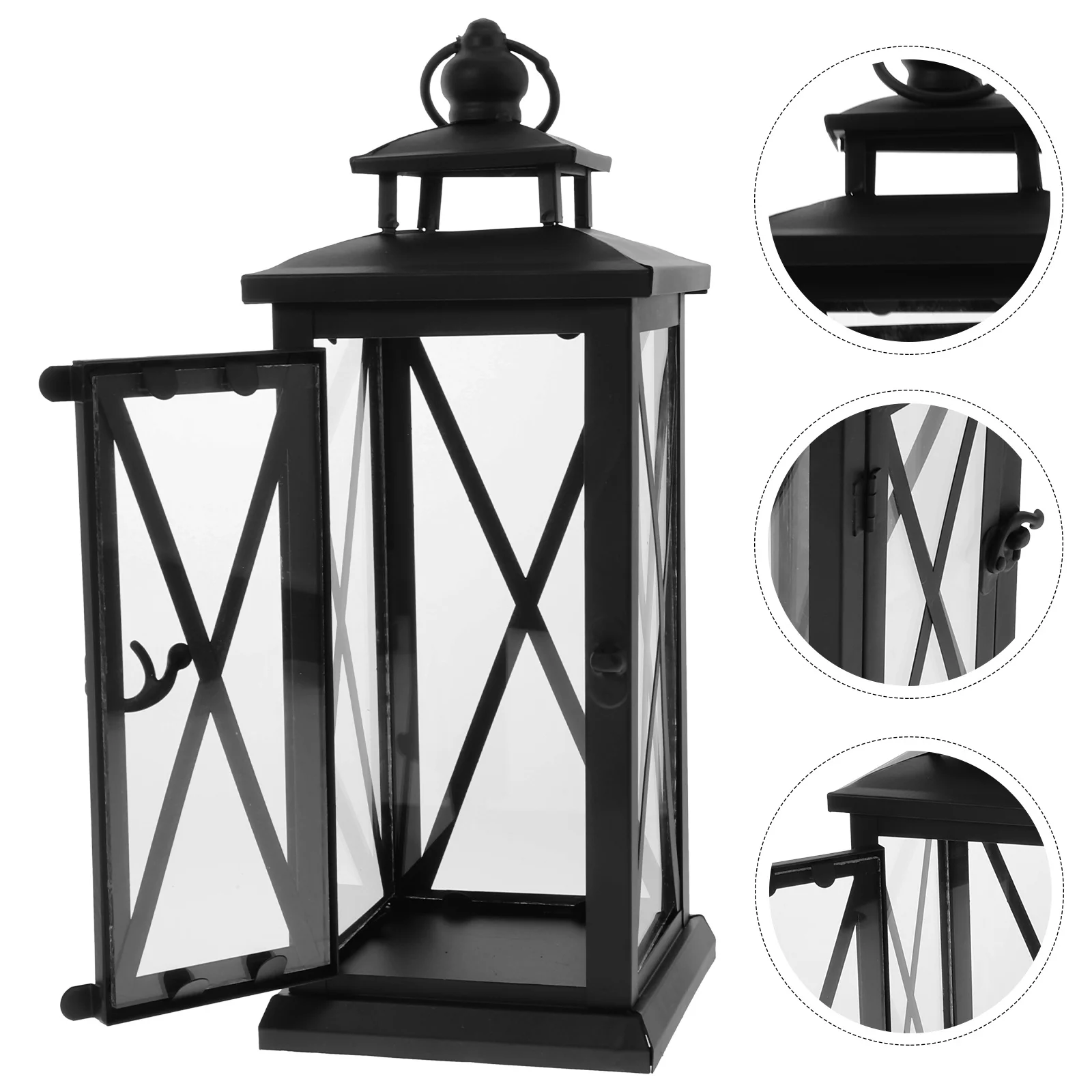 1 шт. железный подсвечник в стиле ретро, ветрозащитный квадратный основание, стабильный дверной замок, держатель для штормового фонаря, украшение для дома
