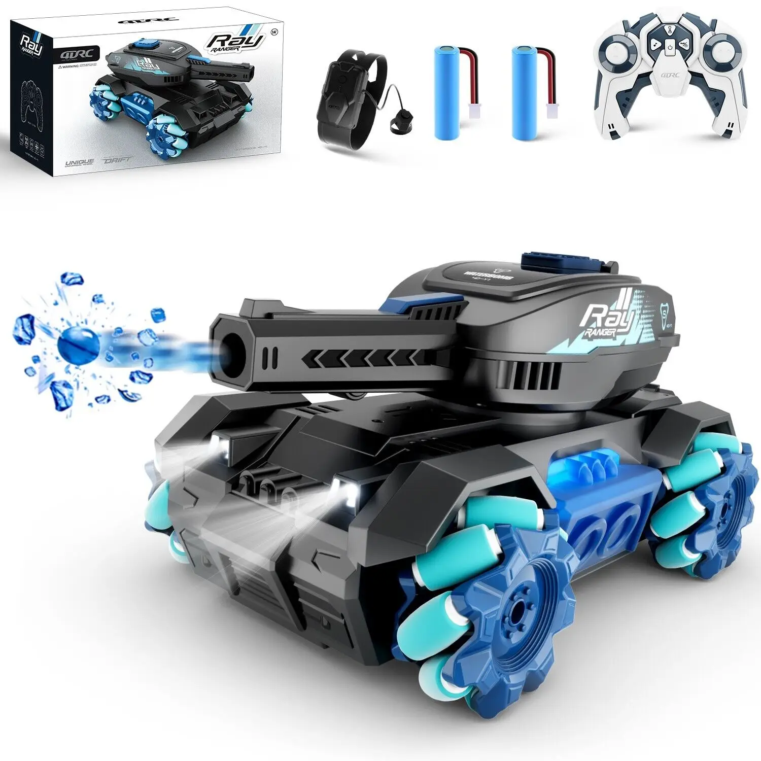 Y1 RC Crawler Scale Water Bullet Shooting Remote Control Cars,Kids 4WD Battle US