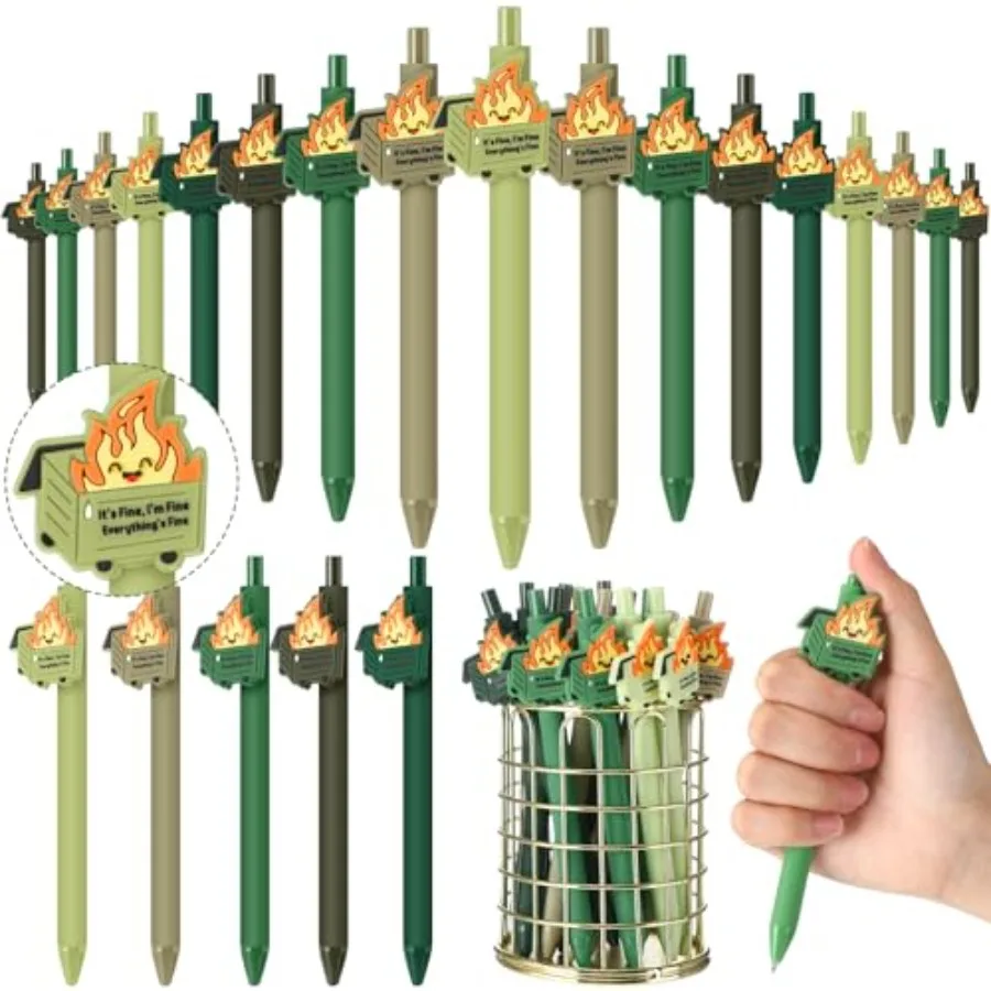 

30 шт. Dumpster Fire Gifts Забавные шариковые ручки Dumpster Fire Emotiol Appreciation Поддержка ручек Подарки для сотрудников Cow Xo Staf