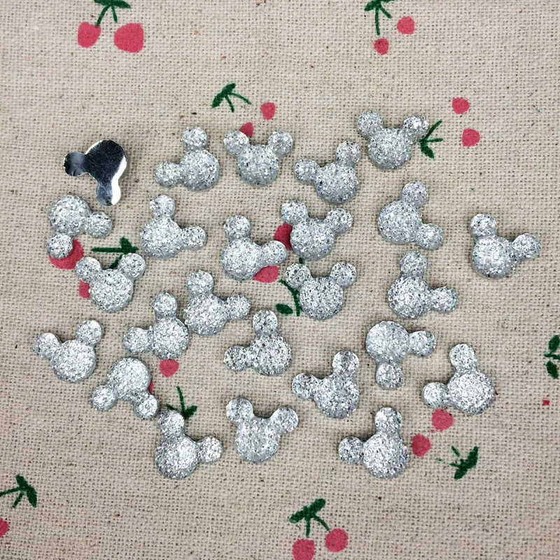 100 Pieces Flatback Flat Back Resin Cabochon Kawaii Resin Craft Decoration Cartoon Mouse DIY Embellishment Scrapbooking:12*15mm