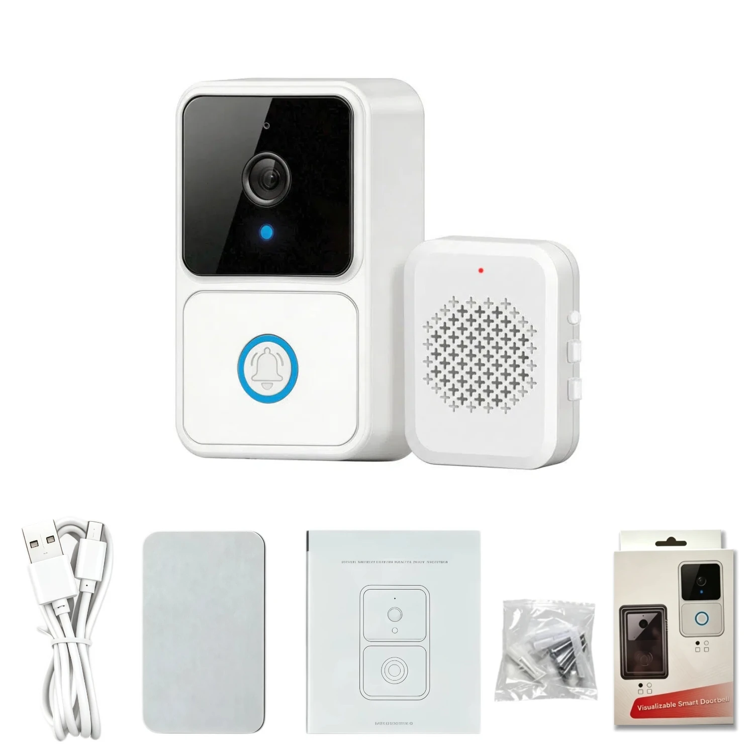Wireless Doorbell Intelligent Custom Melodies US/EU Plug Optional 300M Long-Distance Welcome Door Bell Safe for Home