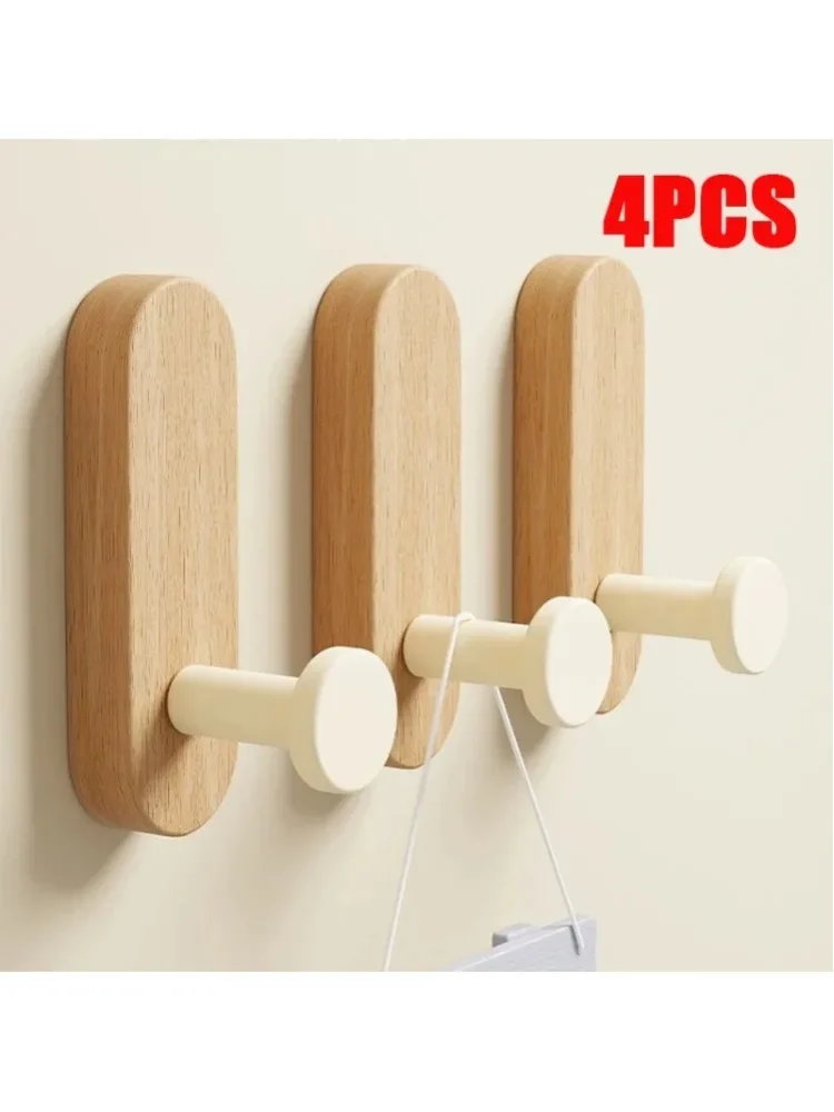 Selbstklebende Wandhaken aus Holz zum Aufhängen von Manteln, Handtüchern, Kleidung, Decken, Hüten, Rucksäcken, Bademänteln, Schlüsselhalter für den Eingangsbereich und zur Dekoration
