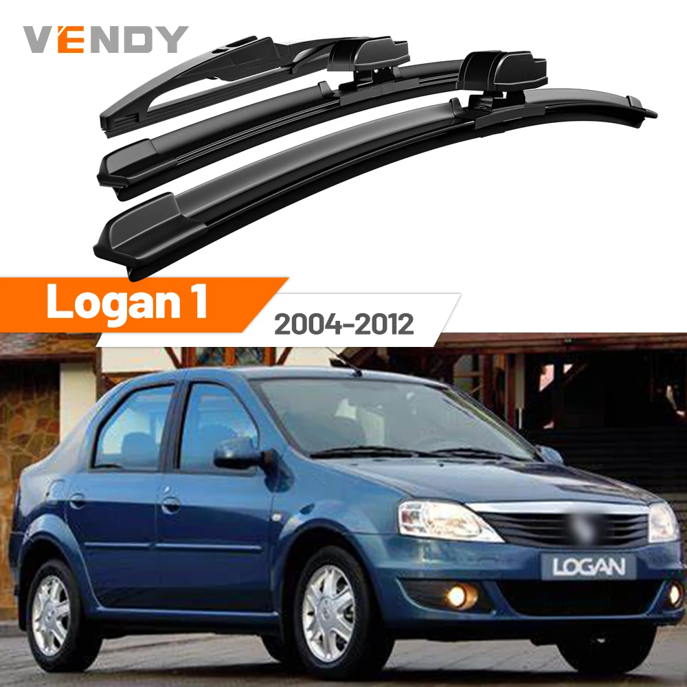 

For Renault Logan 1 2004-2012 2005 2006 2007 2008 2009 Front & Rear Windshield Wiper Blades Windscreen Wipers Set Accessories