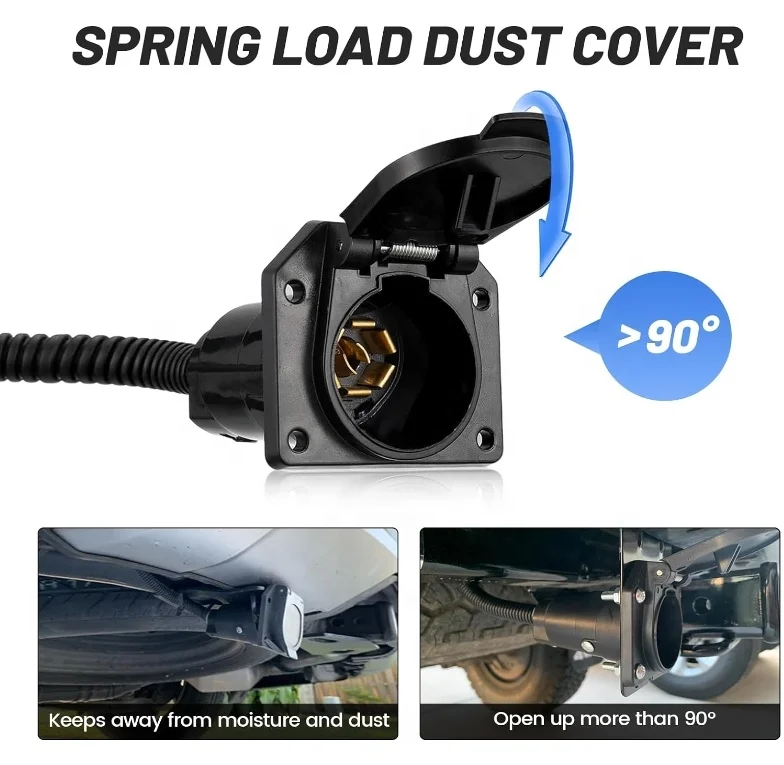 Harness Kabel Adaptor Trailer RV 4-Way Flat ke 7-Way Round